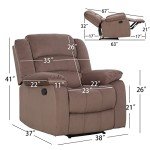 Comfy Chocolate Fabric Recliner Chair for Adults