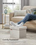 Multi-functional Cream Storage Ottoman Footrest