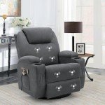 Flamaker Gray Rocking Recliner Chair with Massage