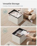 Multi-functional Cream Storage Ottoman Footrest