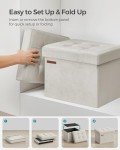 Multi-functional Cream Storage Ottoman Footrest