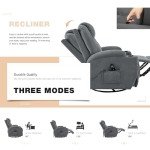 Flamaker Gray Rocking Recliner Chair with Massage