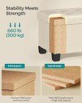 Cream White Storage Ottoman Foot Rest with Legs