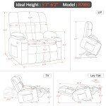 MCombo Large Dual Motor Lift Recliner Sofa with Massage