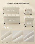 Cream White Storage Ottoman Foot Rest with Legs