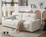 VanAcc 89in Modern Offwhite Sofa with USB Ports