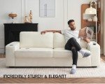 VanAcc 89in Modern Offwhite Sofa with USB Ports