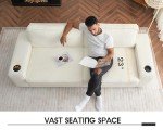 VanAcc 89in Modern Offwhite Sofa with USB Ports