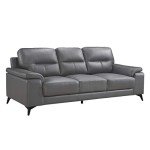 Dark Gray Leather Sofa by Homelegance, 89