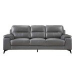 Dark Gray Leather Sofa by Homelegance, 89