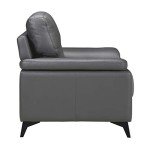 Dark Gray Leather Sofa by Homelegance, 89