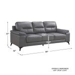 Dark Gray Leather Sofa by Homelegance, 89