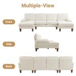 VINGLI 110" U-Shaped Sectional Couch in Beige