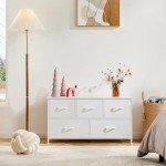 Stylish 5-Drawer Bedroom Dresser with Fabric Bins