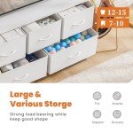 Stylish 5-Drawer Bedroom Dresser with Fabric Bins