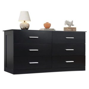 Stylish 6-Drawer Oak Dresser for Bedroom Storage