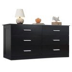 Stylish 6-Drawer Oak Dresser for Bedroom Storage