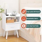 Yoobure Modern Nightstand with Drawer and Shelf