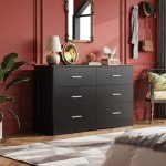 Stylish 6-Drawer Oak Dresser for Bedroom Storage