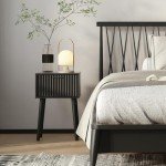 Set of 2 Modern Nightstands with Fluted Doors