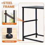 Chic Black Nightstand with 2 Fabric Drawers