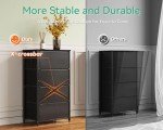 Black Fabric Dresser with 4 Storage Drawers