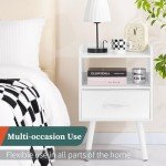 Yoobure Modern Nightstand with Drawer and Shelf
