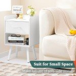 Yoobure Modern Nightstand with Drawer and Shelf