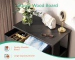 Black Fabric Dresser with 4 Storage Drawers