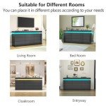 Modern 9-Drawer Dresser with Power Outlet and LED