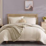 Monbix 7-Piece Apricot Beige Queen Bedding Set