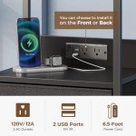 LED Nightstand Set of 2 with Charging Station