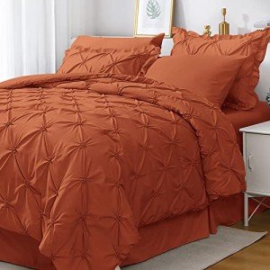 Burnt Orange 7-Piece Queen Comforter Set