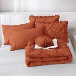 Burnt Orange 7-Piece Queen Comforter Set