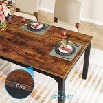 Tribesigns Rustic Dining Table for 6-8 People