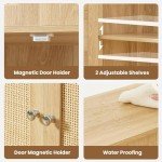 Iwell Rattan Storage Cabinet with Adjustable Shelf