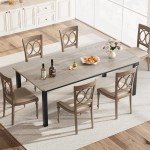 Industrial Wood Dining Table for 6-8 People