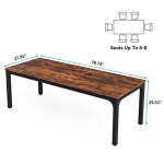 Tribesigns Rustic Dining Table for 6-8 People