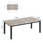 Industrial Wood Dining Table for 6-8 People