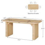 Tribesigns 62-Inch Farmhouse Dining Table for 4-6