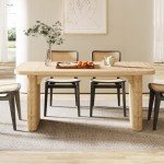 Tribesigns 62-Inch Farmhouse Dining Table for 4-6