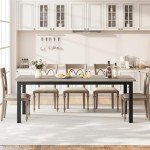Industrial Wood Dining Table for 6-8 People