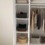 Modern White 3-Door Wardrobe with Mirror and Drawers
