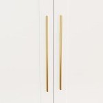Modern White 3-Door Wardrobe with Mirror and Drawers