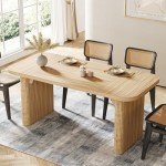 Tribesigns 62-Inch Farmhouse Dining Table for 4-6