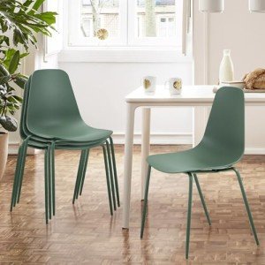 Modern Green Dining Chairs - Set of 4