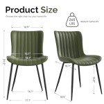 Set of 2 Green Modern Dining Chairs
