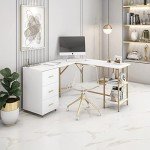 Two-Toned L Shaped Desk with Storage Shelves