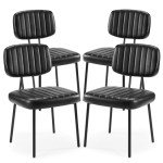 Mid Century Modern Upholstered Dining Chairs - Set of 4
