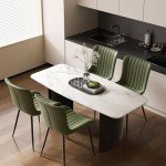 Set of 2 Green Modern Dining Chairs